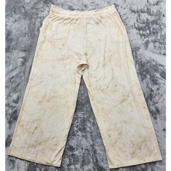 Jenni Style Not Size Pants Women 3X Tan Tie Dye Ruffle Waist Drawstring Wide Leg - Picture 3 of 13